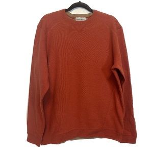 Tommy Bahama Orange & Tan Reversible Sweater Long Sleeve Winter Casual preppy